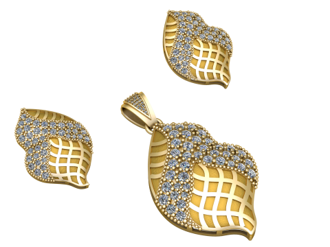 LEAF STYLE LOCKET SET 3D PRINTABLE MODEL 3Dモデル