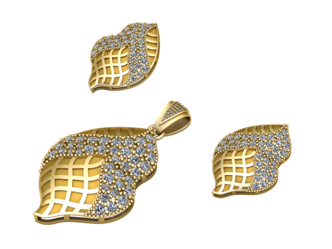 LEAF STYLE LOCKET SET 3D PRINTABLE MODEL 3Dモデル