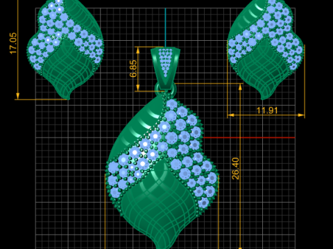 LEAF STYLE LOCKET SET 3D PRINTABLE MODEL 3Dモデル
