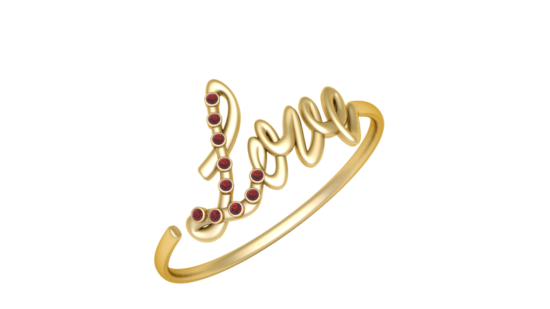LOVE WORD GOLD RING 3D PRINTABLE MODEL 3D Model .c4d .max .obj .3ds .fbx .stl .blend 