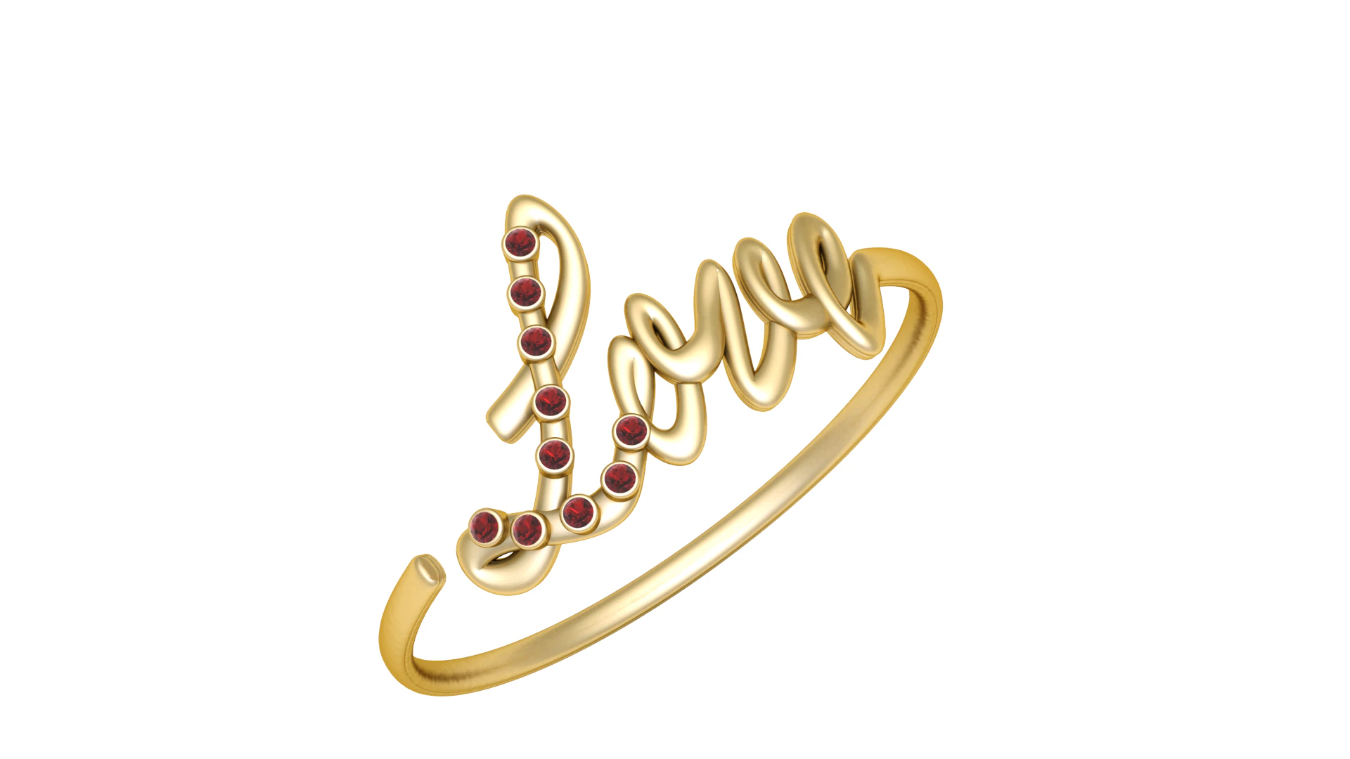 LOVE WORD GOLD RING 3D PRINTABLE MODEL 3D Model .c4d .max .obj .3ds .fbx .stl .blend