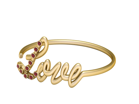 LOVE WORD GOLD RING 3D PRINTABLE MODEL 3D Model