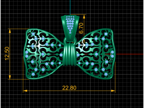 BOW TIE PENDANT 3D PRINTABLE MODEL Model 3D