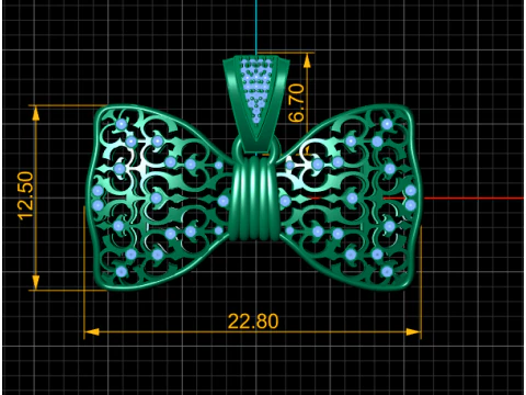 BOW TIE PENDANT 3D PRINTABLE MODEL 3D Model