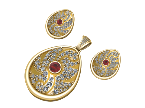 ELEGANCE RUBY LOCKET SET 3D PRINTABLE MODEL Model 3D