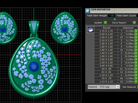 ELEGANCE RUBY LOCKET SET 3D PRINTABLE MODEL Model 3D