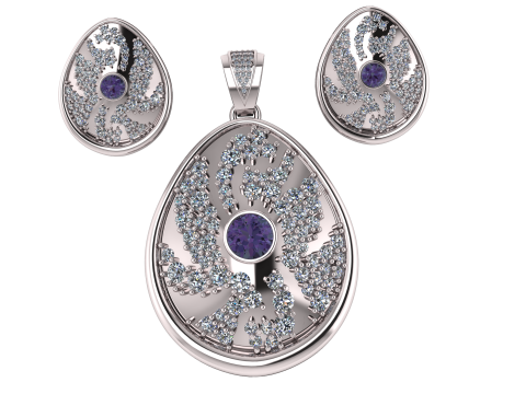 ELEGANCE RUBY LOCKET SET 3D PRINTABLE MODEL Model 3D
