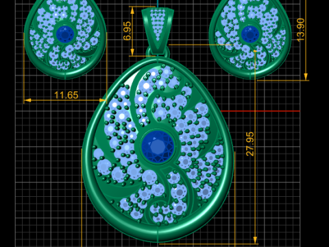 ELEGANCE RUBY LOCKET SET 3D PRINTABLE MODEL Model 3D