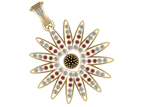 SUN STYLE HEART DESIGN PENDANT 3D PRINTABLE MODEL Modèle 3D
