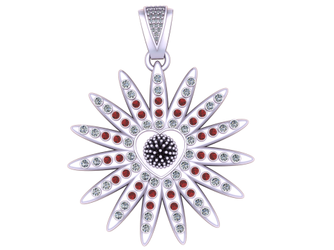 3D-ПІДВІСНА МОДЕЛЬ ДЛЯ ДРУКУ В СОНЦЕННОМУ СТИЛІ ДИЗАЙН СЕРЦЯ 3D Модель