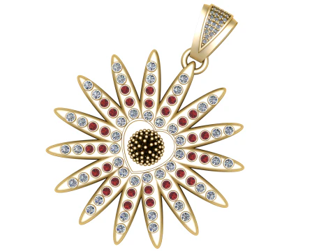 SUN STYLE HEART DESIGN PENDANT 3D PRINTABLE MODEL 3D Model