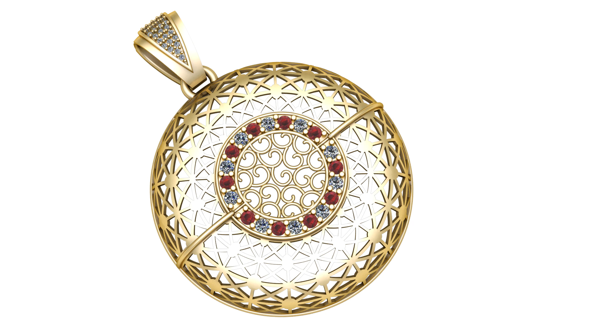 FANCY ANTIQUE PENDANT 3D PRINTABLE MODEL 3D Model .c4d .max .obj .3ds .fbx .stl .blend