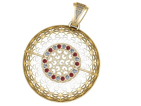 FANCY ANTIQUE PENDANT 3D PRINTABLE MODEL Model 3D