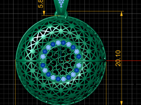 FANCY ANTIQUE PENDANT 3D PRINTABLE MODEL Model 3D