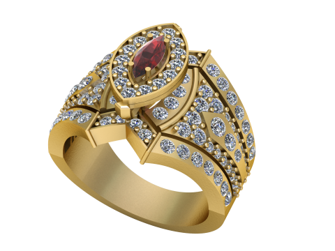 DIAMOND BRIDAL RING 3D PRINTABLE MODEL 3D 模型