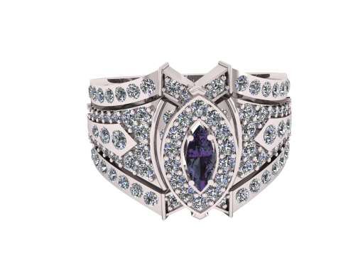 DIAMOND BRIDAL RING 3D PRINTABLE MODEL 3D-Modell