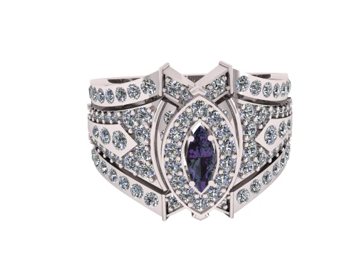 DIAMOND BRIDAL RING 3D PRINTABLE MODEL 3D Model