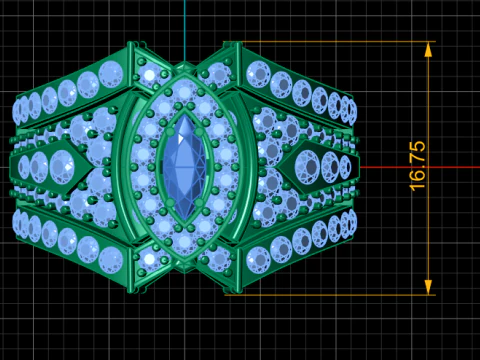 DIAMOND BRIDAL RING 3D PRINTABLE MODEL 3D Model
