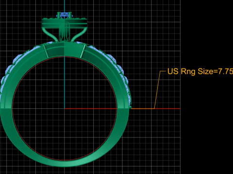 DIAMOND BRIDAL RING 3D PRINTABLE MODEL 3D Model