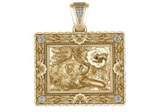 猫フレーム ペンダント 3D 印刷可能モデル 3Dモデル