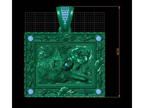 CAT FRAME PENDANT 3D PRINTABLE MODEL 3D Model