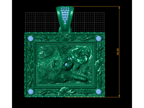 CAT FRAME PENDANT 3D PRINTABLE MODEL 3D Model