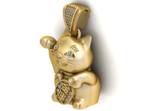 CUTE CAT ANIMAL PENDANT 3D PRINTABLE MODEL 3D Model