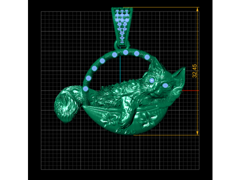 CAT IN THE BASKET PENDANT 3D PRINTABLE MODEL 3D Model