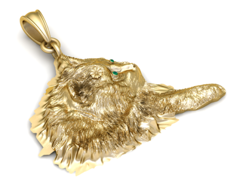 GOLDEN CAT PENDANT 3D PRINTABLE MODEL 3Dモデル