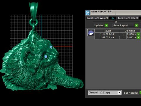 GOLDEN CAT PENDANT 3D PRINTABLE MODEL 3Dモデル