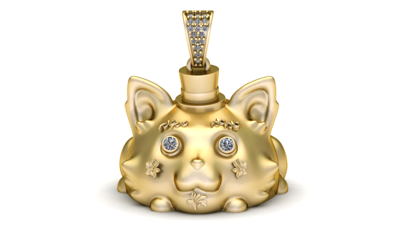 CAT FACE PENDANT 3D PRINTABLE MODEL 3D Model .c4d .max .obj .3ds .fbx .stl .blend 