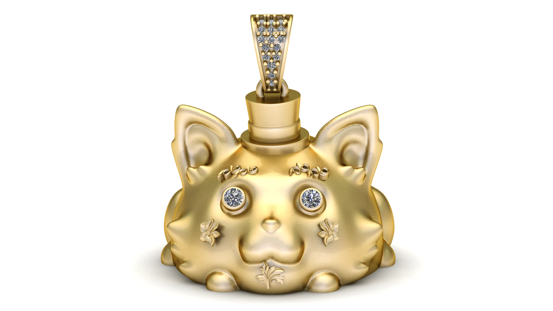 CAT FACE PENDANT 3D PRINTABLE MODEL 3D Model .c4d .max .obj .3ds .fbx .stl .blend