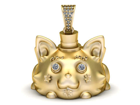 CAT FACE PENDANT 3D PRINTABLE MODEL 3Dモデル