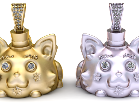 CAT FACE PENDANT 3D PRINTABLE MODEL 3D Model
