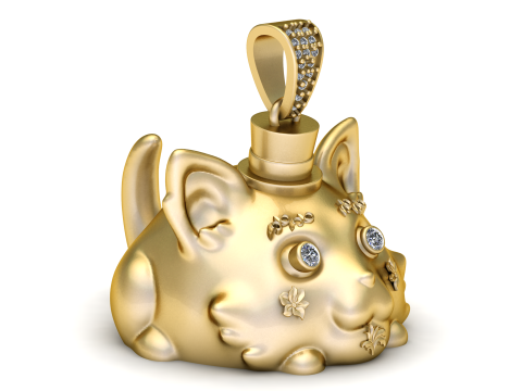 CAT FACE PENDANT 3D PRINTABLE MODEL 3D Model