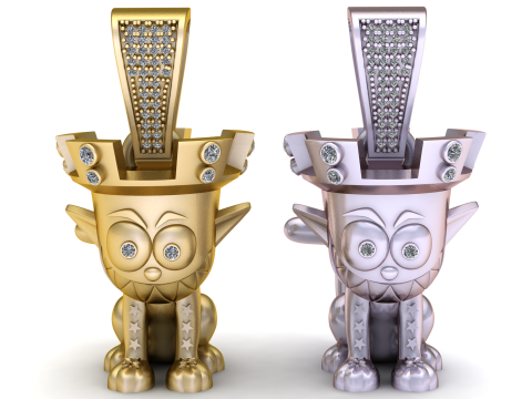 NAUGHTY ANIMAL PENDANT 3D PRINTABLE MODEL Modello 3D