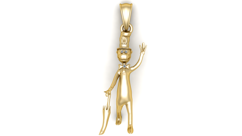 CARTOON MEN PENDANT 3D PRINTABLE MODEL 3D Модель .c4d .max .obj .3ds .fbx .stl .blend