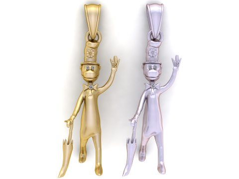 CARTOON MEN PENDANT 3D PRINTABLE MODEL 3D Модель