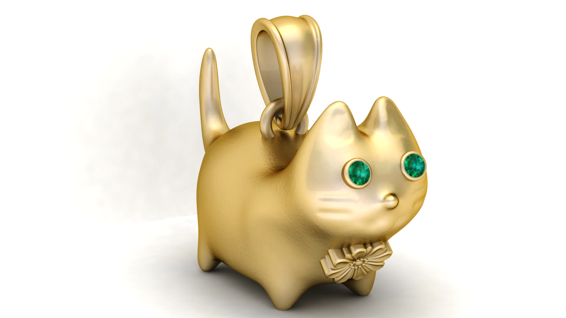 CAT EMERALD PENDANT 3D PRINTABLE MODEL 3D Model .c4d .max .obj .3ds .fbx .stl .blend 