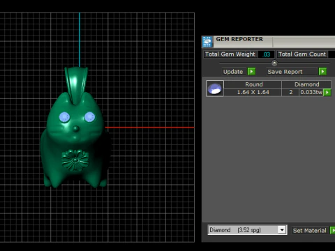 CAT EMERALD PENDANT 3D PRINTABLE MODEL 3D Model