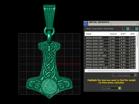 THE HAMMER PENDANT 3D PRINTABLE MODEL 3D Model