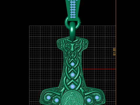 THE HAMMER PENDANT 3D PRINTABLE MODEL 3D मॉडल