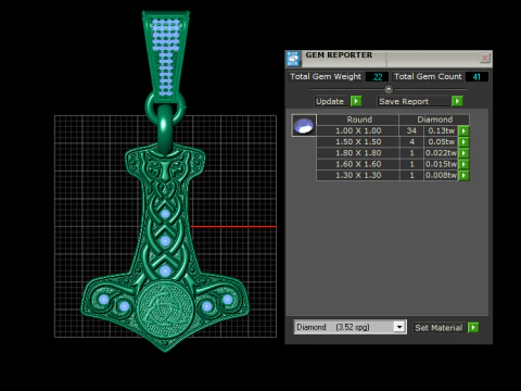 THE HAMMER PENDANT 3D PRINTABLE MODEL 3D Model