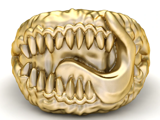 ANIMAL JAW DESIGN RING 3D PRINTABLE MODEL 3D Model .c4d .max .obj .3ds .fbx .stl .blend