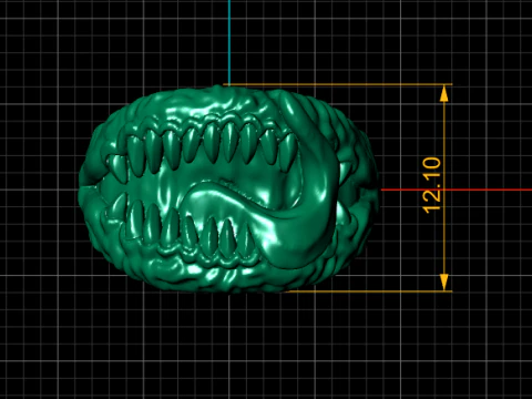 ANIMAL JAW DESIGN RING 3D PRINTABLE MODEL 3D Model