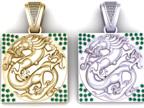 CHINESE DRAGON CHARM PENDANT 3D PRINTABLE MODEL 3D Model