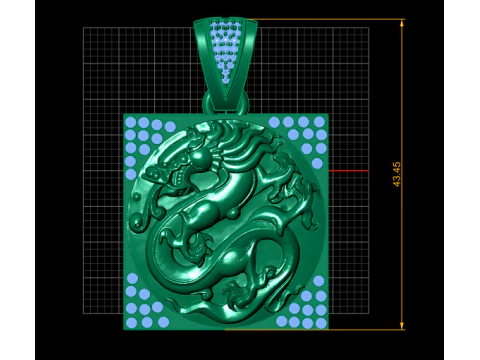 CHINESE DRAGON CHARM PENDANT 3D PRINTABLE MODEL 3D Model