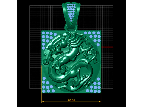 CHINESE DRAGON CHARM PENDANT 3D PRINTABLE MODEL 3D Model