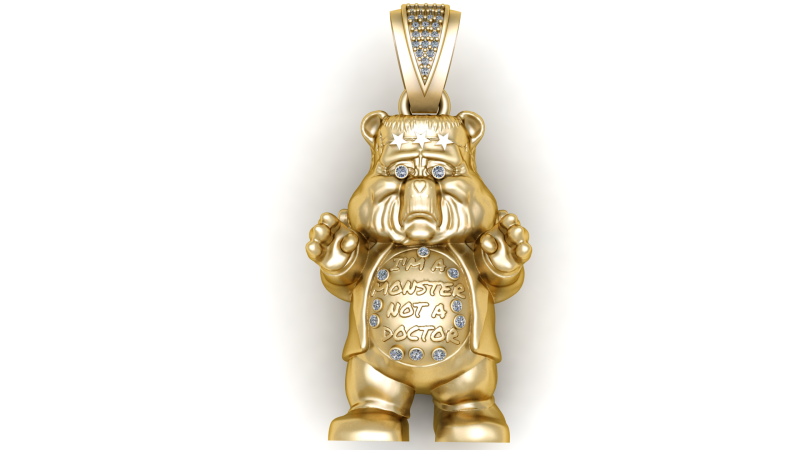 MONSTER PANDA PENDANT 3D PRINTABLE MODEL 3D Model .c4d .max .obj .3ds .fbx .stl .blend 