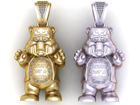 MONSTER PANDA PENDANT 3D PRINTABLE MODEL 3D Model
